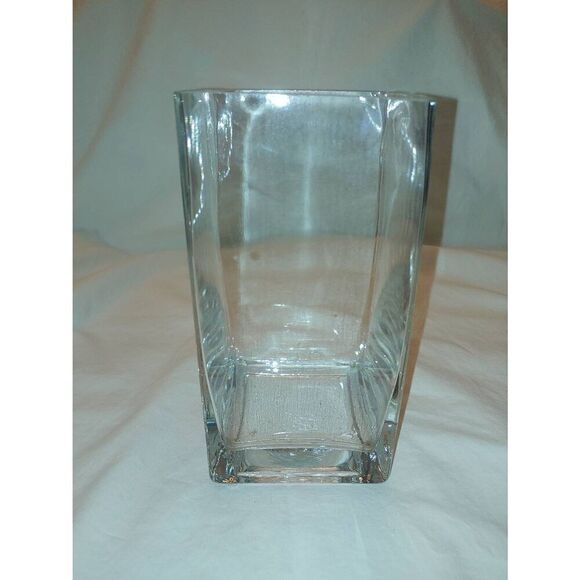 Clear Glass Square Column Vase 8" x 4" - Picture 1 of 5